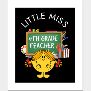 Little Miss 4th Grade Teacher Posters and Art